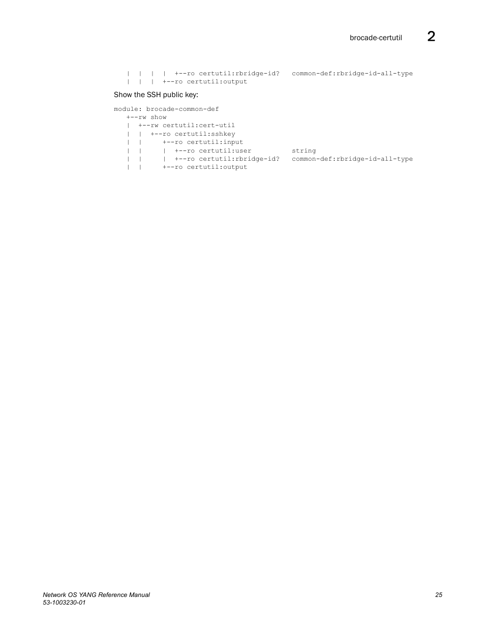 Brocade Network OS YANG Reference Manual v4.1.1 User Manual | Page 37 / 238