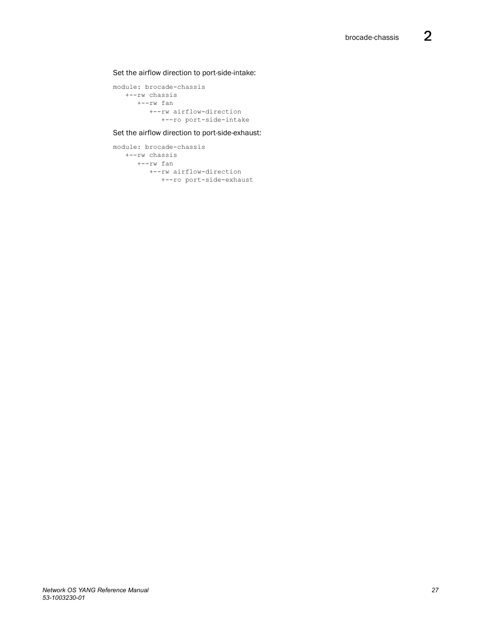 Brocade Network OS YANG Reference Manual v4.1.1 User Manual | Page 39 / 238