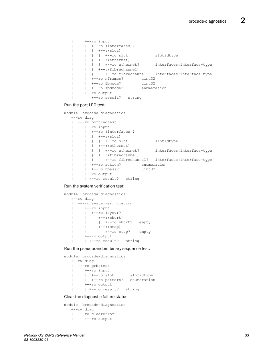 Brocade Network OS YANG Reference Manual v4.1.1 User Manual | Page 45 / 238