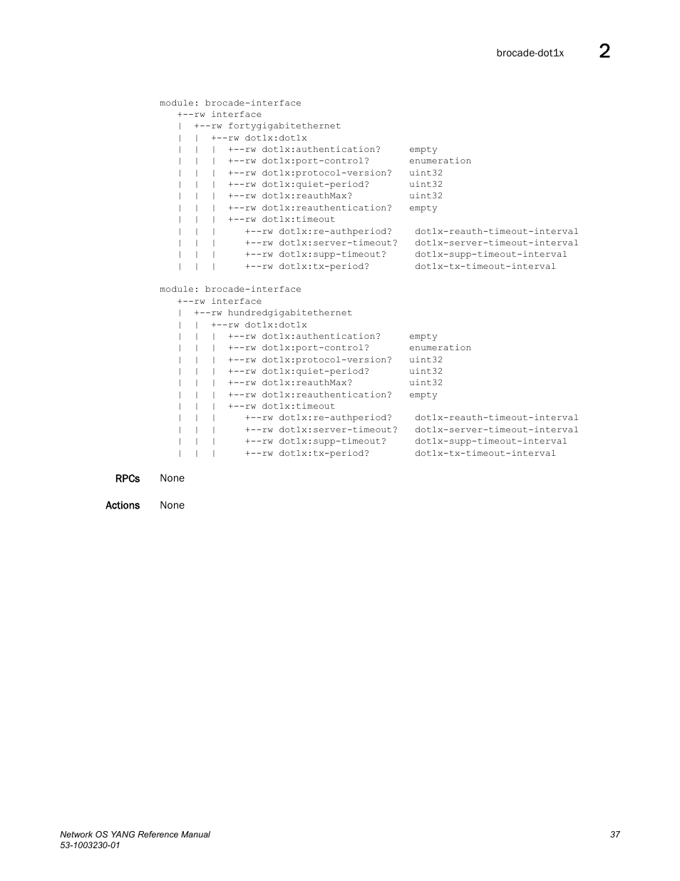 Brocade Network OS YANG Reference Manual v4.1.1 User Manual | Page 49 / 238