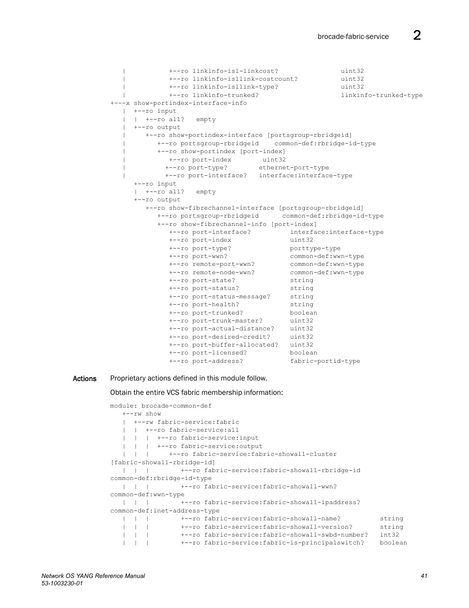 Brocade Network OS YANG Reference Manual v4.1.1 User Manual | Page 53 / 238
