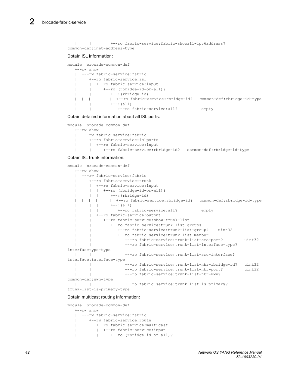Brocade Network OS YANG Reference Manual v4.1.1 User Manual | Page 54 / 238
