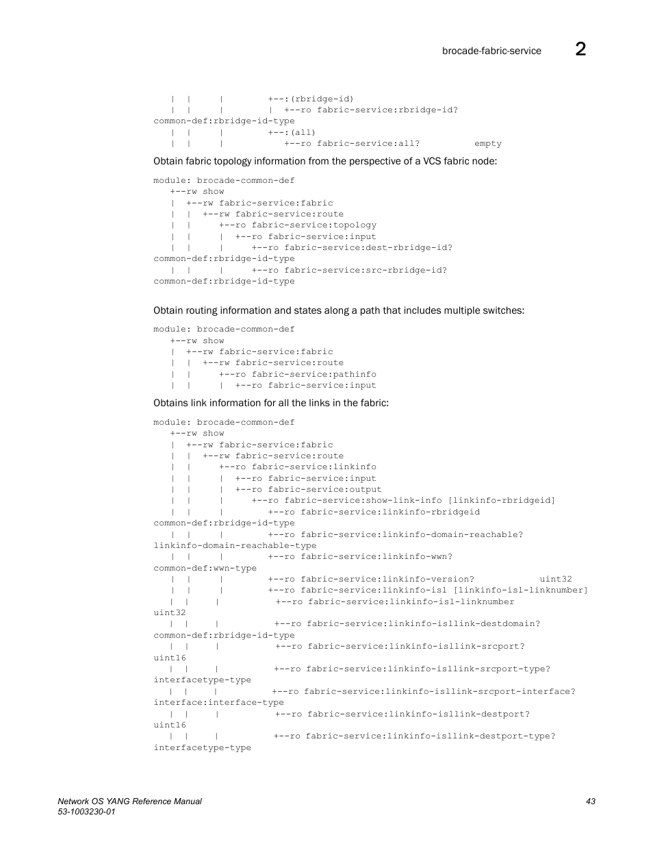 Brocade Network OS YANG Reference Manual v4.1.1 User Manual | Page 55 / 238