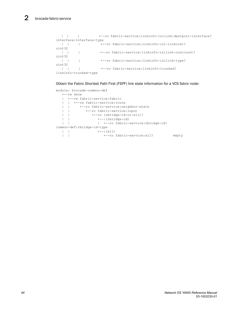 Brocade Network OS YANG Reference Manual v4.1.1 User Manual | Page 56 / 238