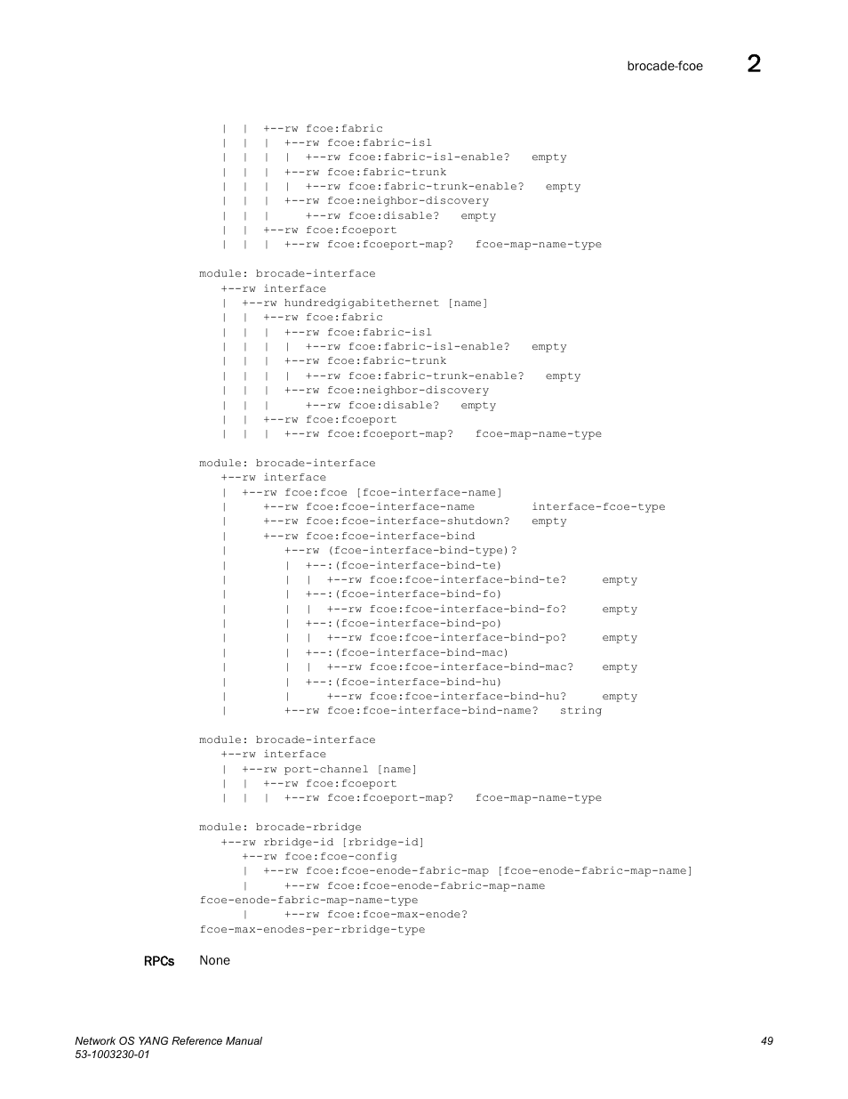 Brocade Network OS YANG Reference Manual v4.1.1 User Manual | Page 61 / 238