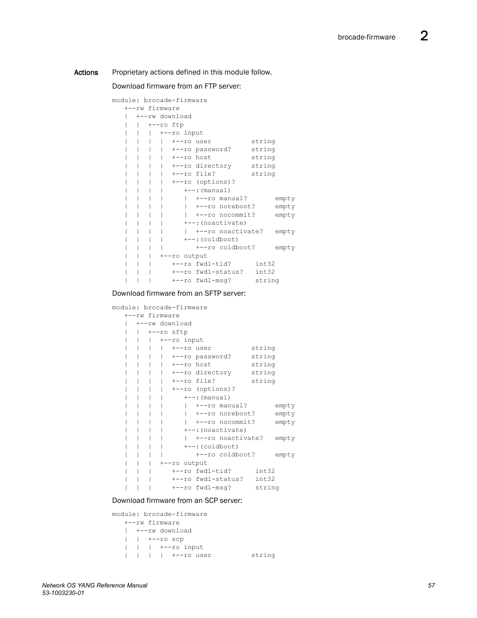 Brocade Network OS YANG Reference Manual v4.1.1 User Manual | Page 69 / 238