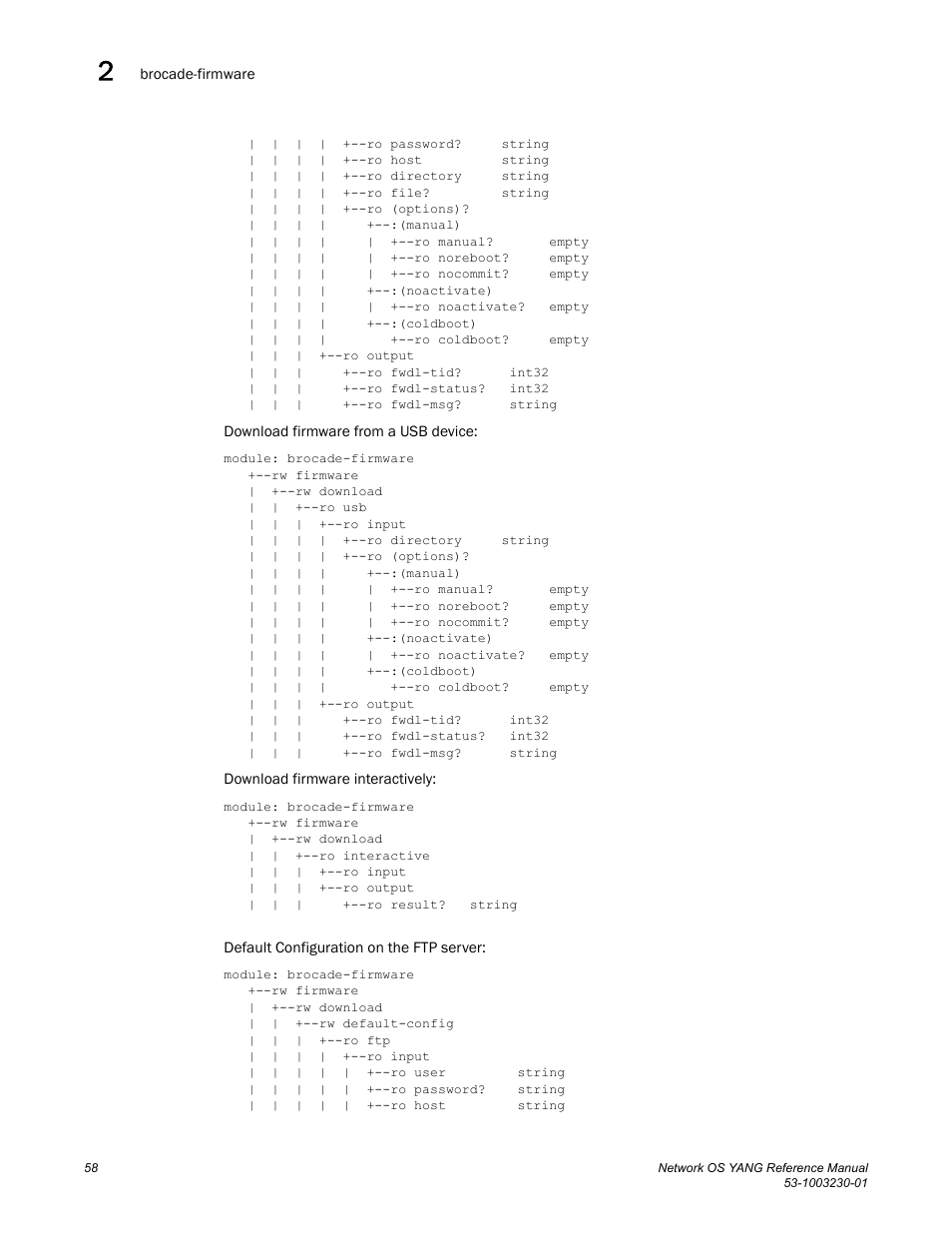 Brocade Network OS YANG Reference Manual v4.1.1 User Manual | Page 70 / 238