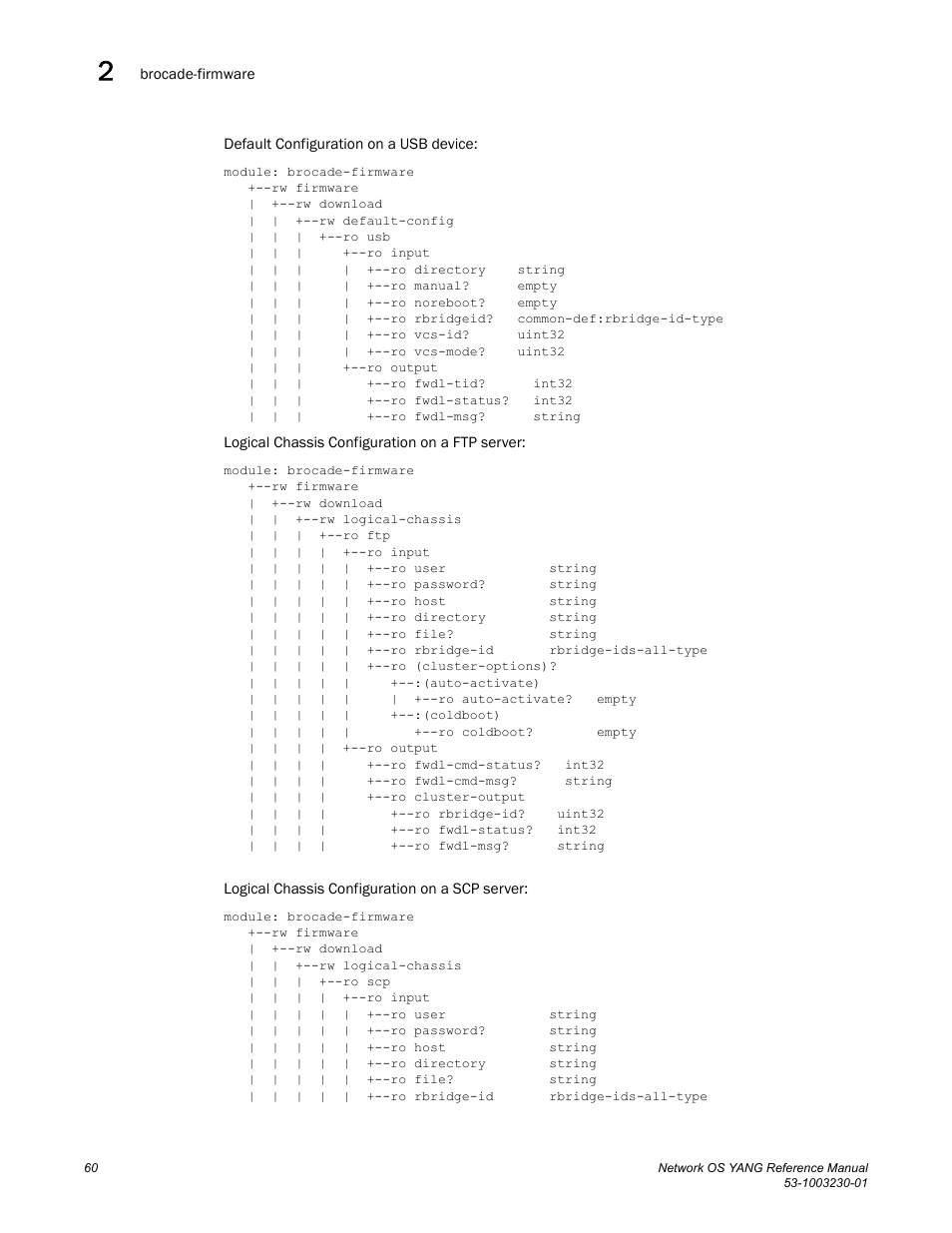 Brocade Network OS YANG Reference Manual v4.1.1 User Manual | Page 72 / 238