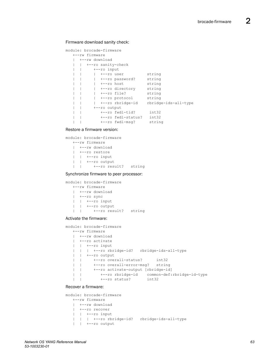 Brocade Network OS YANG Reference Manual v4.1.1 User Manual | Page 75 / 238