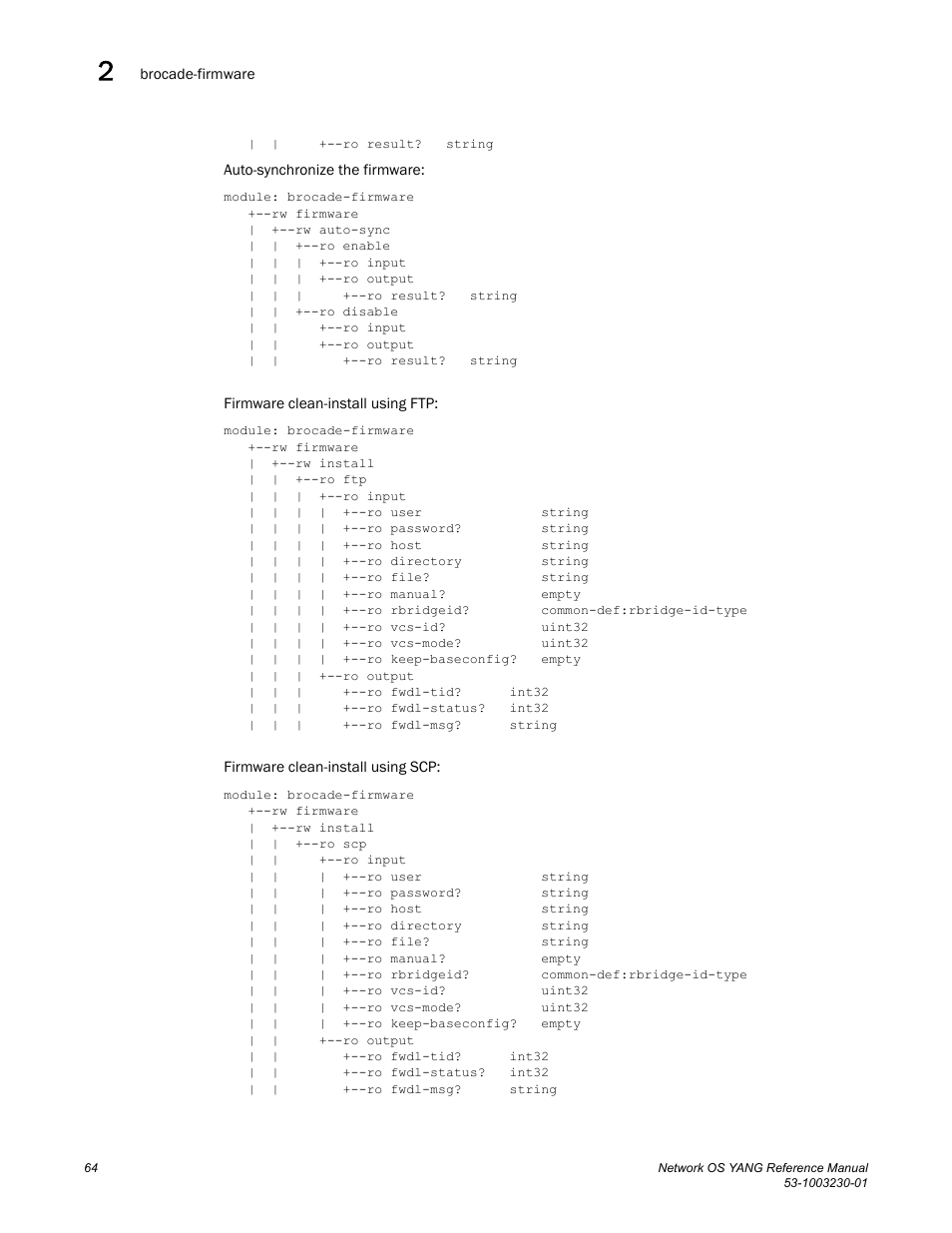 Brocade Network OS YANG Reference Manual v4.1.1 User Manual | Page 76 / 238