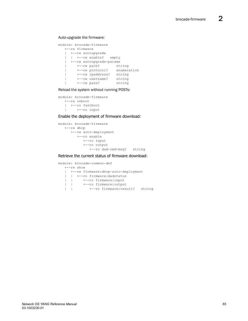 Brocade Network OS YANG Reference Manual v4.1.1 User Manual | Page 77 / 238