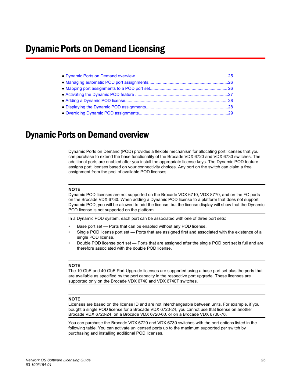 Dynamic ports on demand licensing, Dynamic ports on demand overview | Brocade Network OS Software Licensing Guide v4.1.0 User Manual | Page 27 / 34
