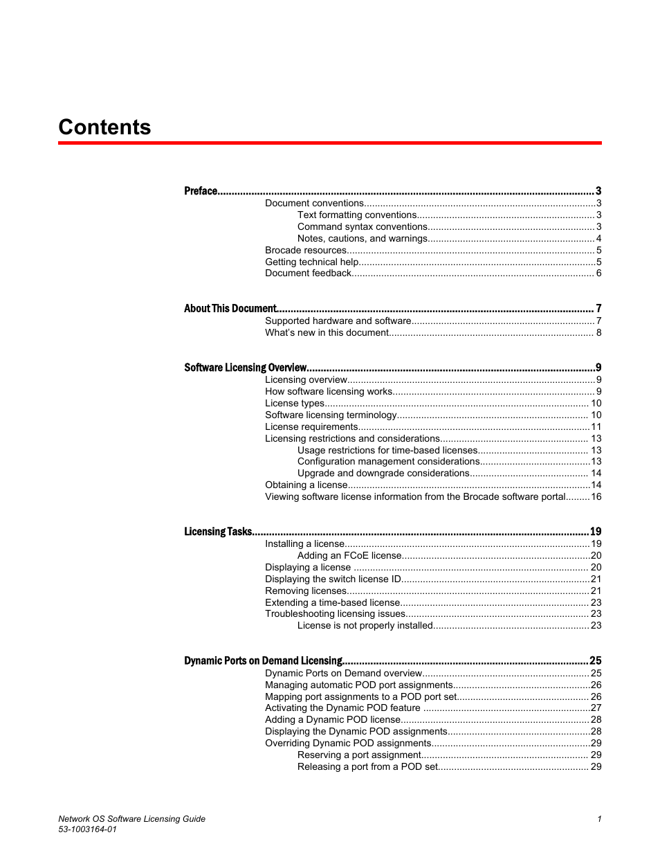 Brocade Network OS Software Licensing Guide v4.1.0 User Manual | Page 3 / 34