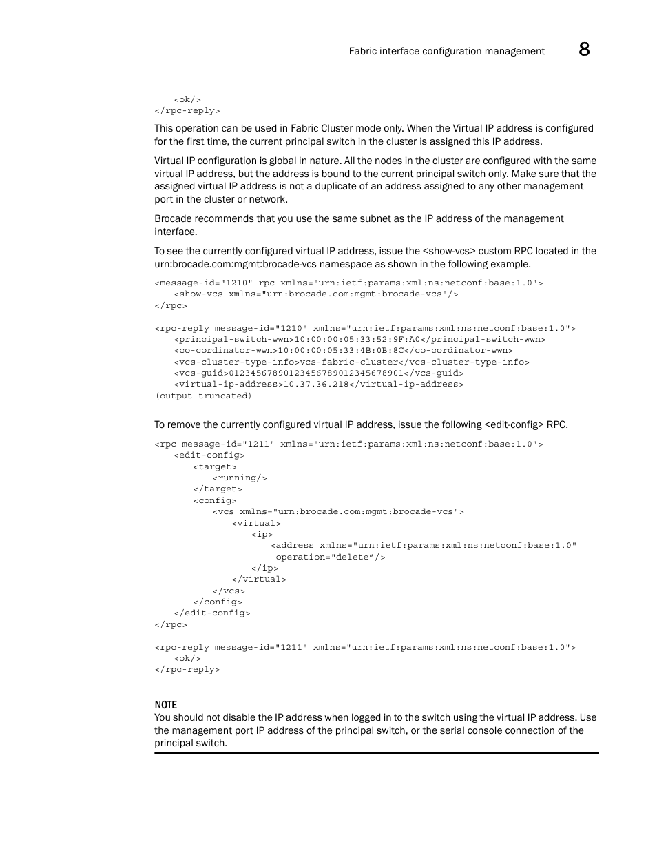 Brocade Network OS NETCONF Operations Guide v4.1.1 User Manual | Page 125 / 622