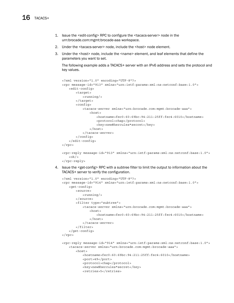 Brocade Network OS NETCONF Operations Guide v4.1.1 User Manual | Page 240 / 622