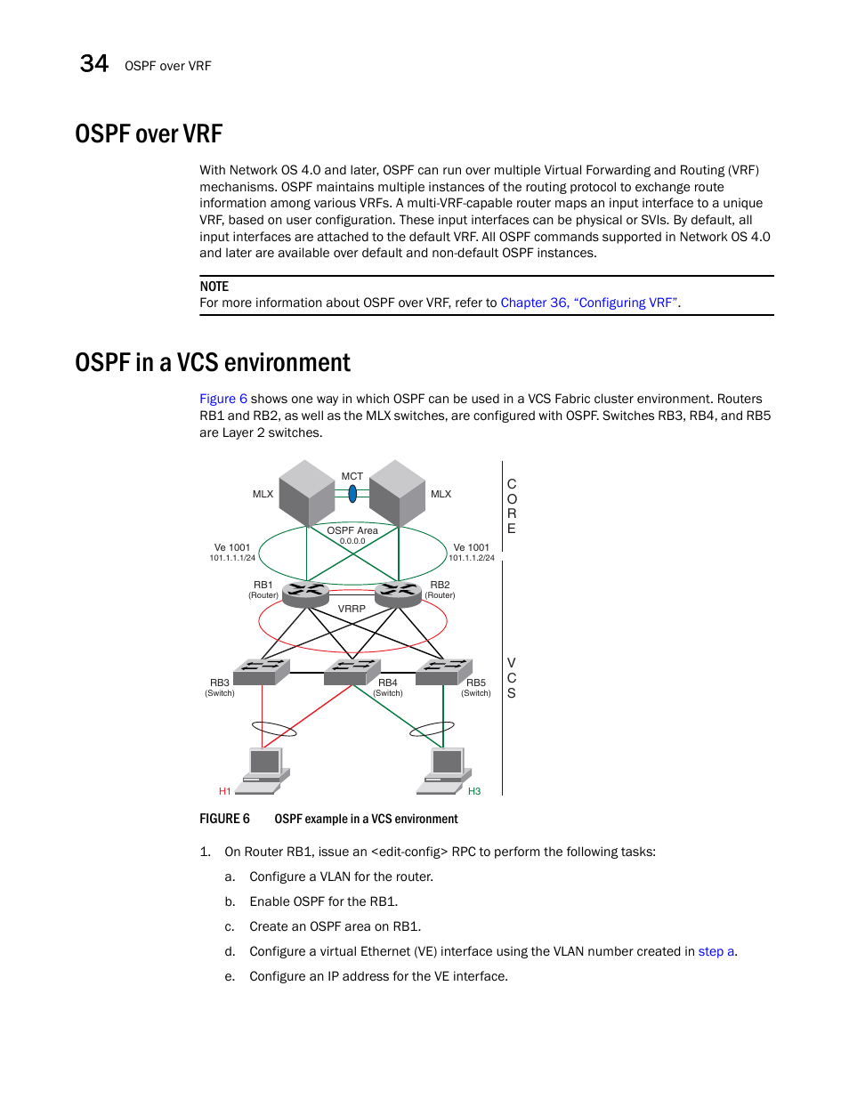 Ospf over vrf, Ospf in a vcs environment, Figure 6 | Ospf | Brocade Network OS NETCONF Operations Guide v4.1.1 User Manual | Page 552 / 622