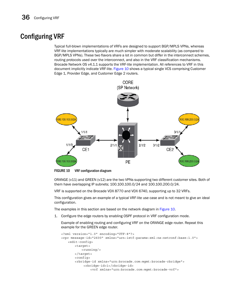 Configuring vrf, Figure 10, Vrf configuration d | Brocade Network OS NETCONF Operations Guide v4.1.1 User Manual | Page 586 / 622