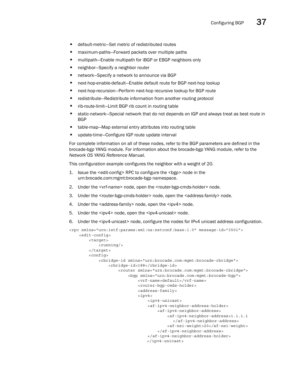 Brocade Network OS NETCONF Operations Guide v4.1.1 User Manual | Page 593 / 622
