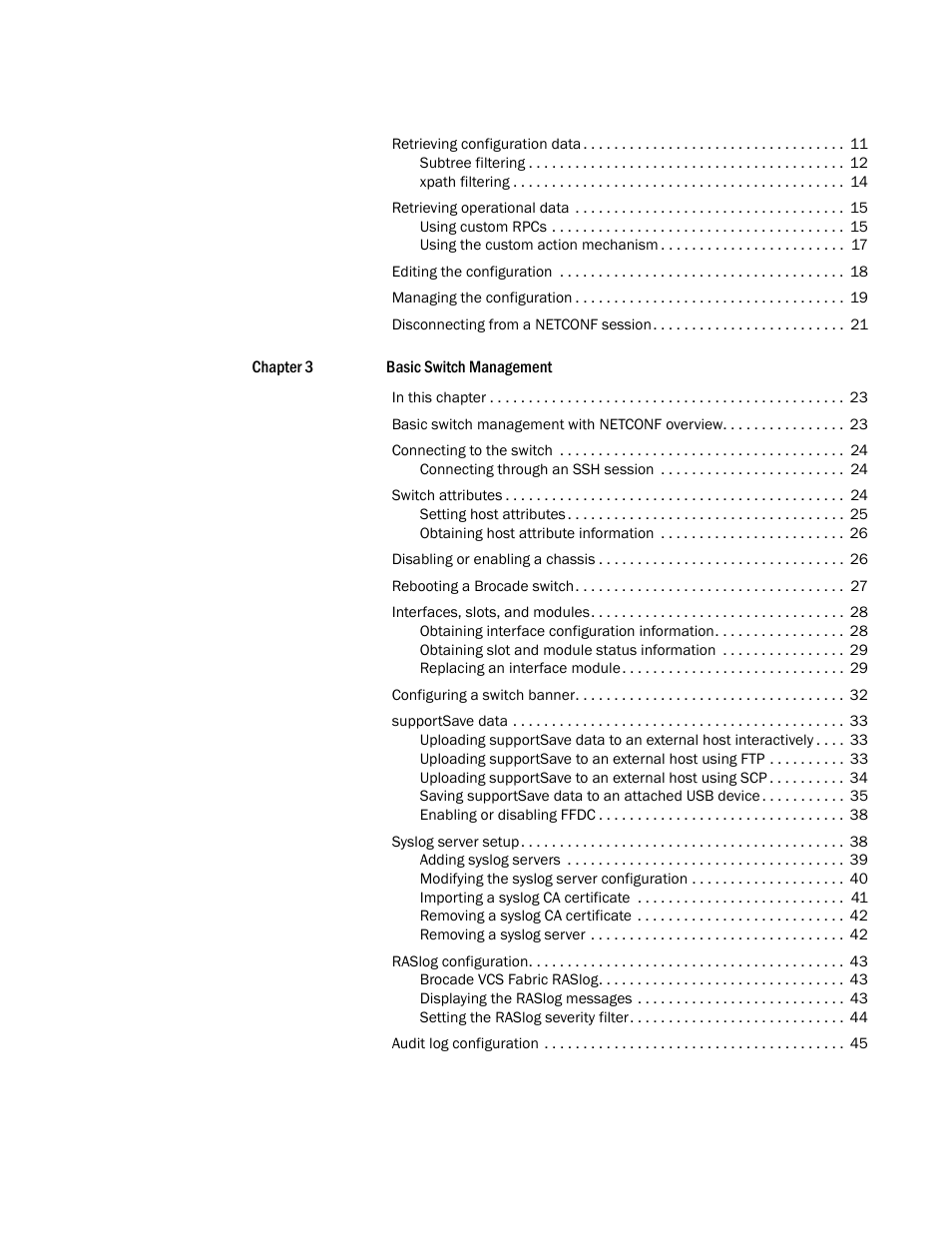 Brocade Network OS NETCONF Operations Guide v4.1.1 User Manual | Page 6 / 622