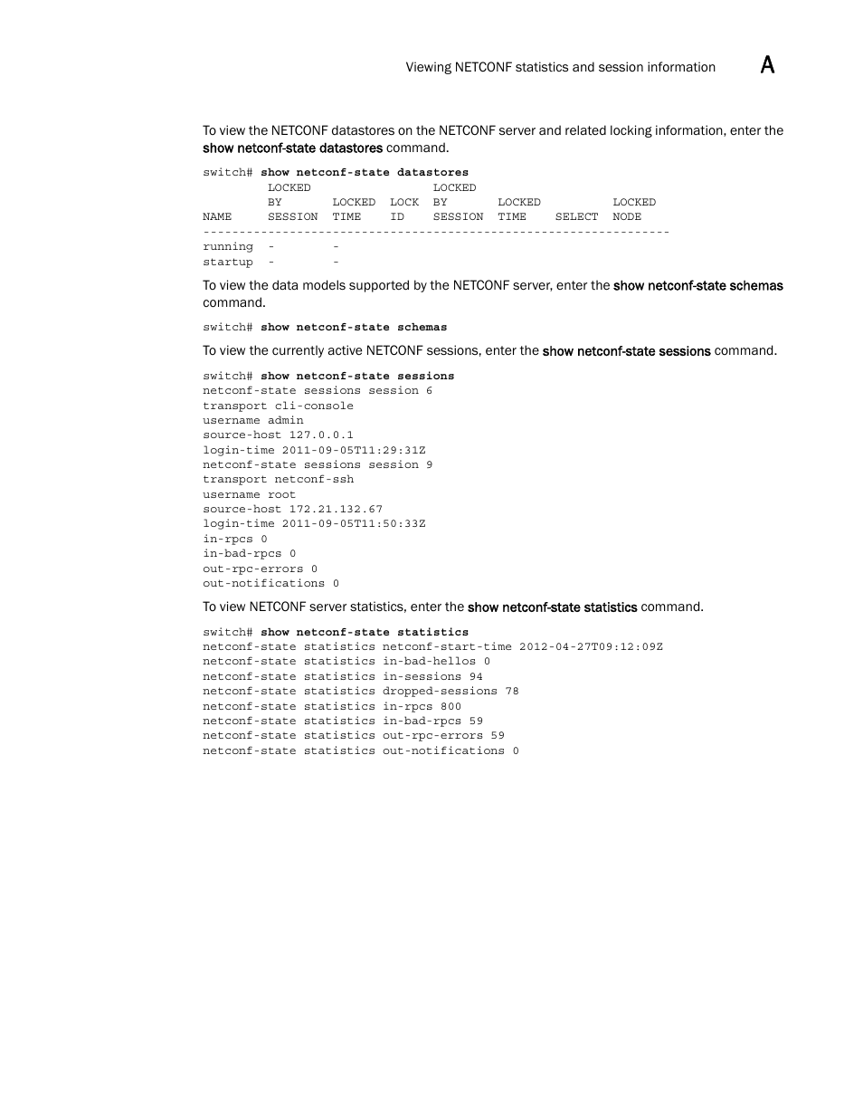 Brocade Network OS NETCONF Operations Guide v4.1.1 User Manual | Page 607 / 622