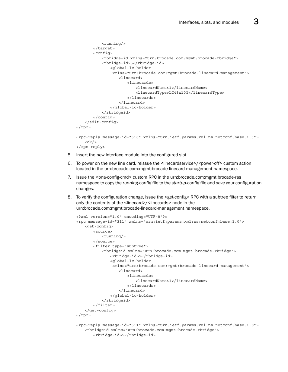 Brocade Network OS NETCONF Operations Guide v4.1.1 User Manual | Page 63 / 622