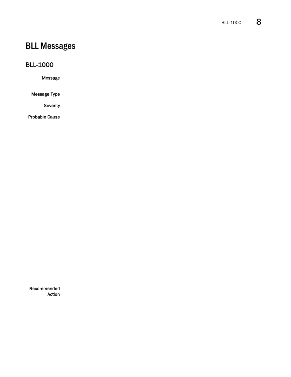 Bll messages, Bll-1000 | Brocade Network OS Message Reference v4.1.1 User Manual | Page 131 / 478