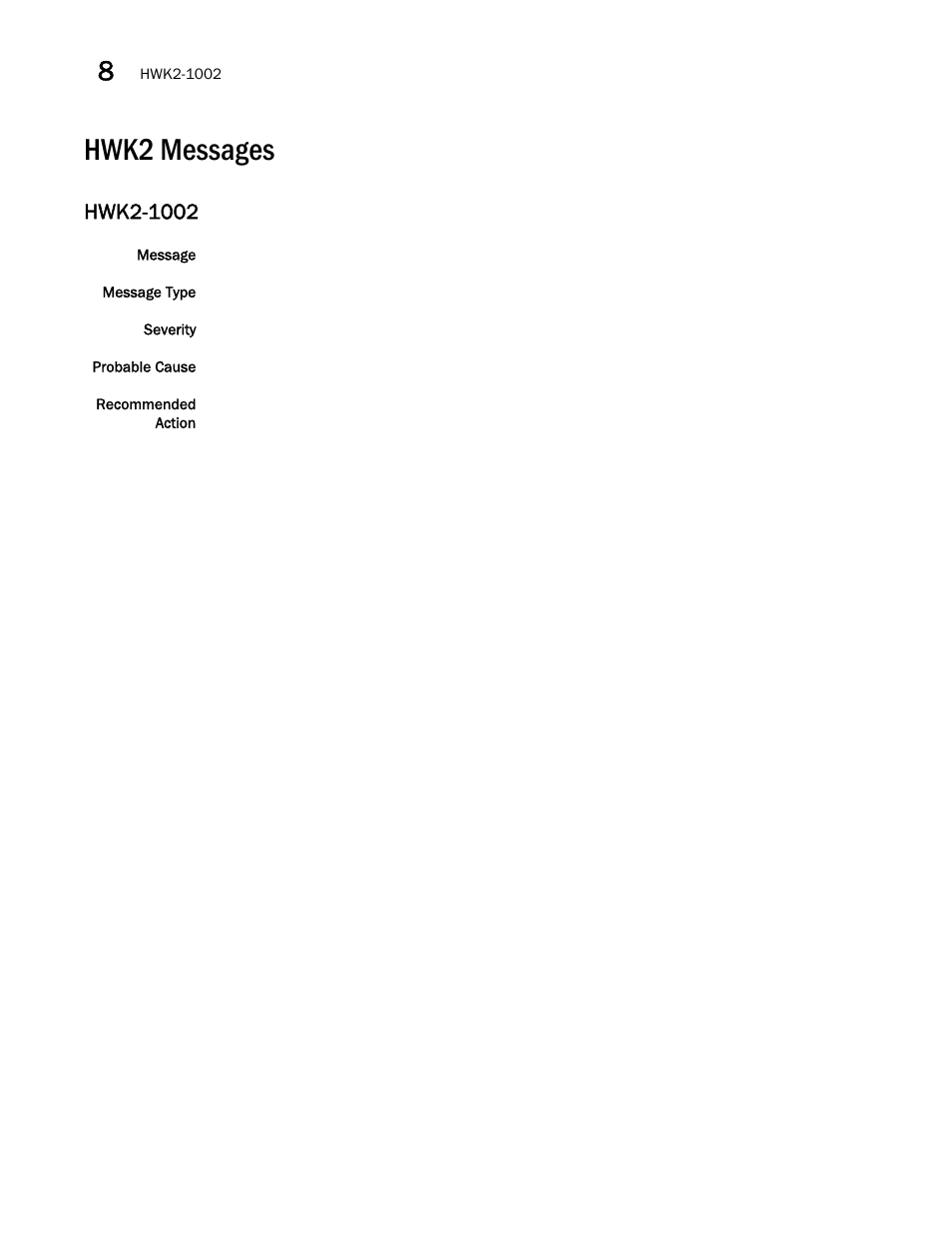 Hwk2 messages, Hwk2-1002 | Brocade Network OS Message Reference v4.1.1 User Manual | Page 272 / 478
