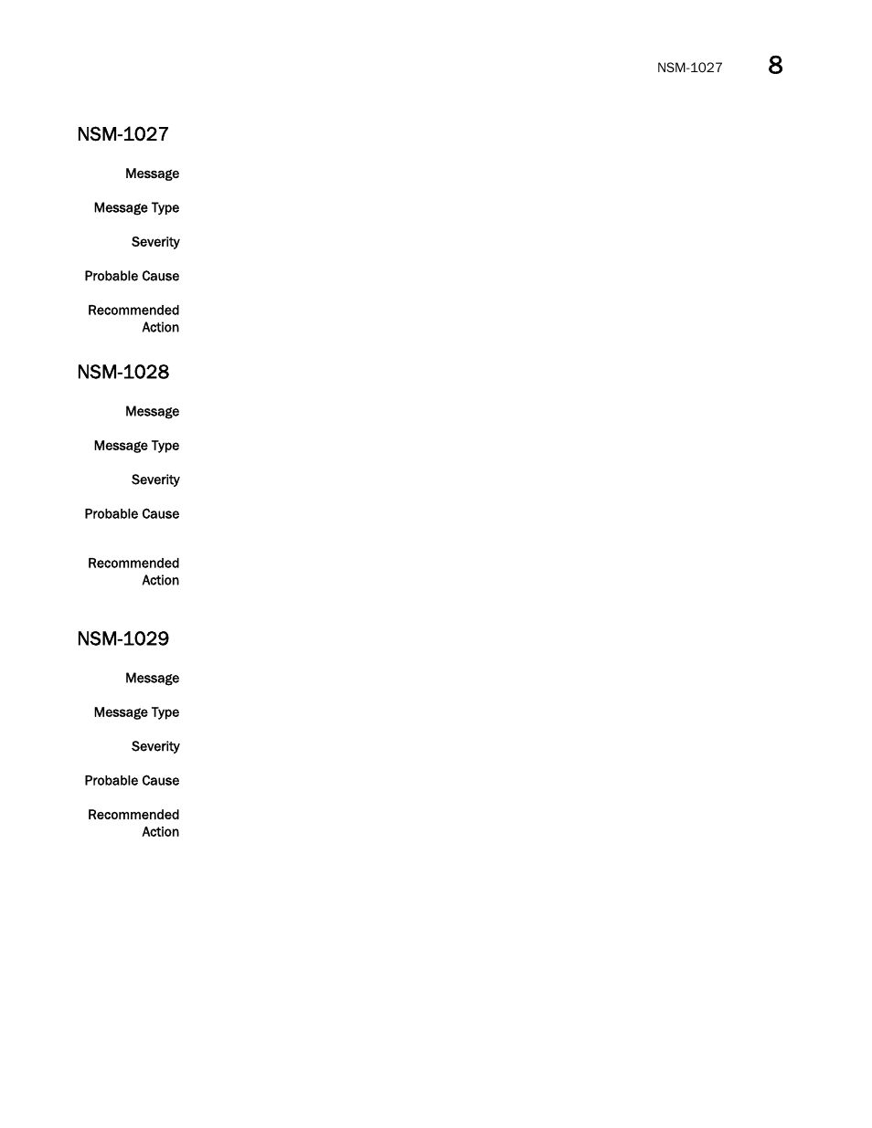 Nsm-1027, Nsm-1028, Nsm-1029 | Brocade Network OS Message Reference v4.1.1 User Manual | Page 321 / 478