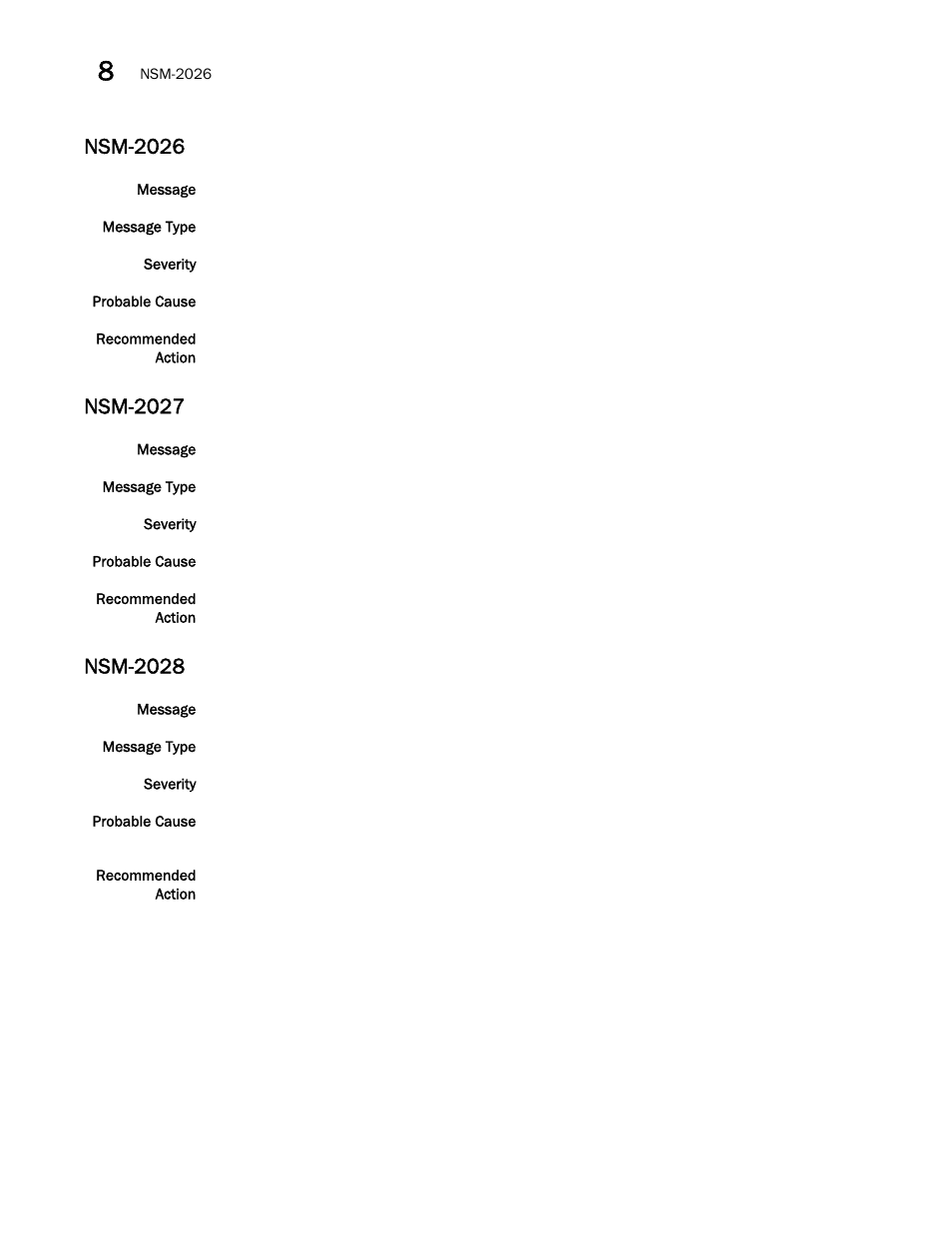 Nsm-2026, Nsm-2027, Nsm-2028 | Brocade Network OS Message Reference v4.1.1 User Manual | Page 334 / 478