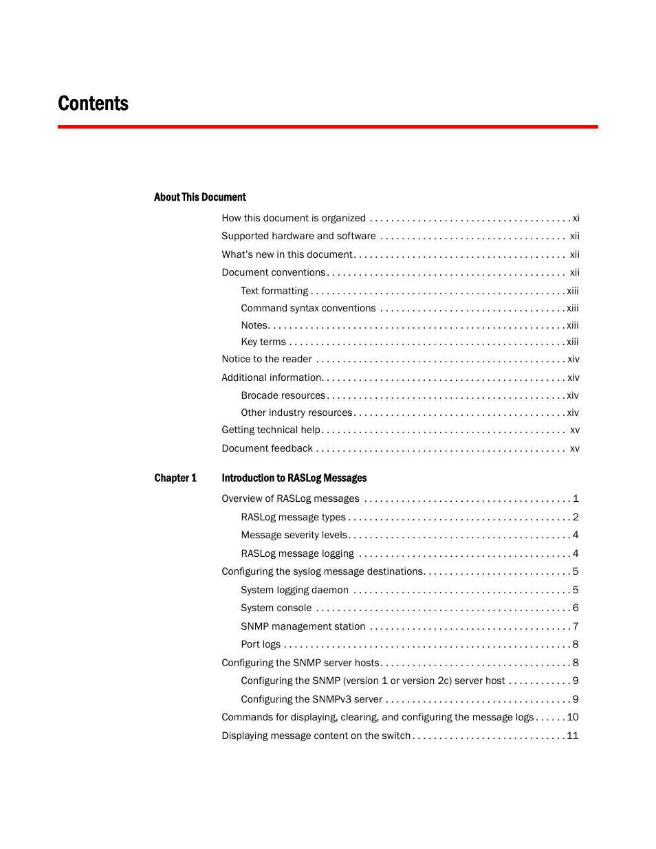 Brocade Network OS Message Reference v4.1.1 User Manual | Page 5 / 478