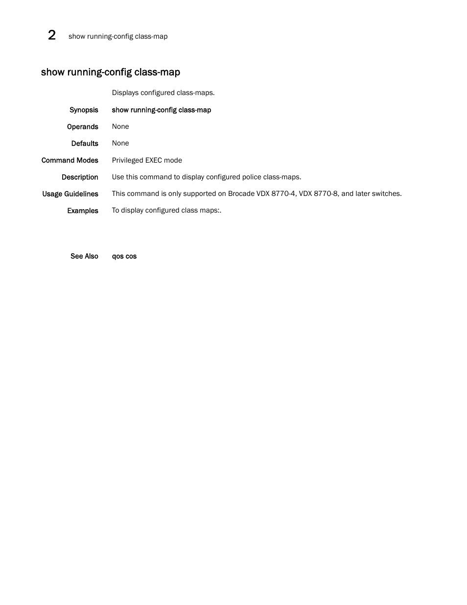 Show running-config class-map, Show running-config class-map, m, W running-config class-map, sho | How running-config class-map | Brocade Network OS Command Reference v4.1.0 User Manual | Page 1040 / 1418