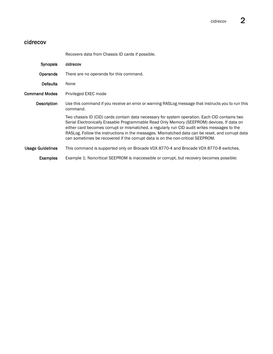 Cidrecov | Brocade Network OS Command Reference v4.1.0 User Manual | Page 115 / 1418