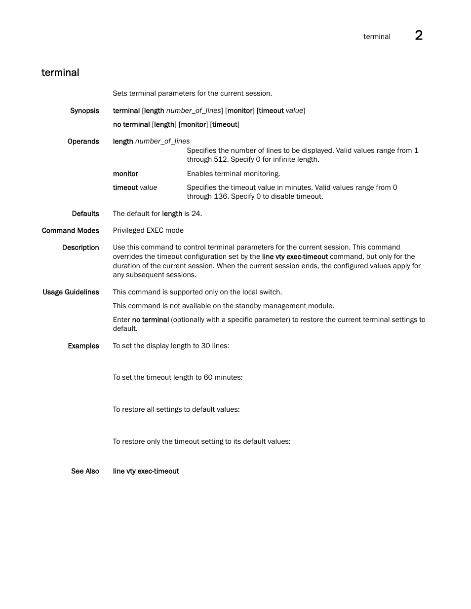 Terminal | Brocade Network OS Command Reference v4.1.0 User Manual | Page 1347 / 1418