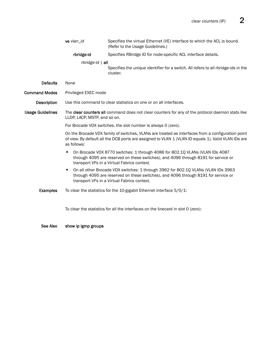 Brocade Network OS Command Reference v4.1.0 User Manual | Page 139 / 1418