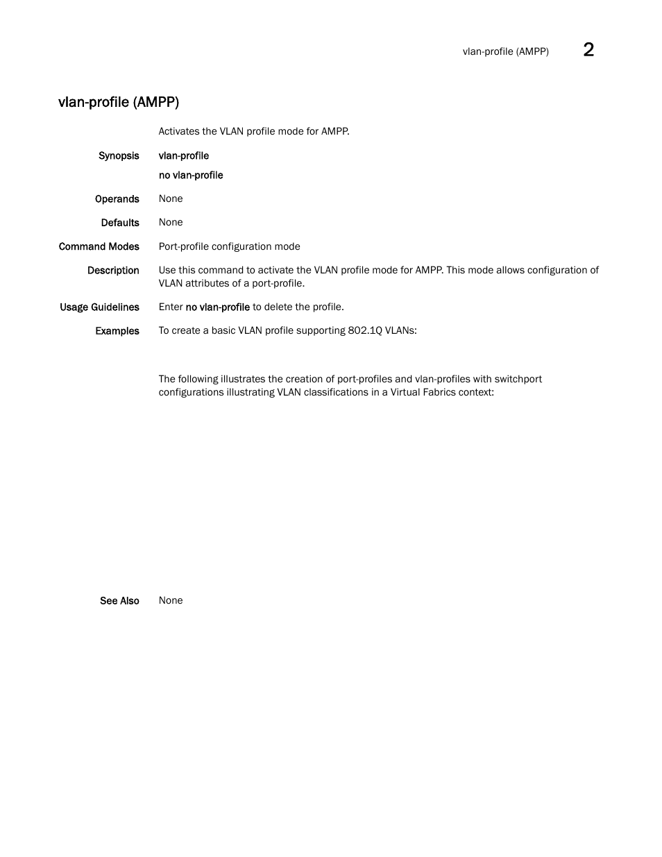 Vlan-profile (ampp), N-profile (ampp) | Brocade Network OS Command Reference v4.1.0 User Manual | Page 1401 / 1418