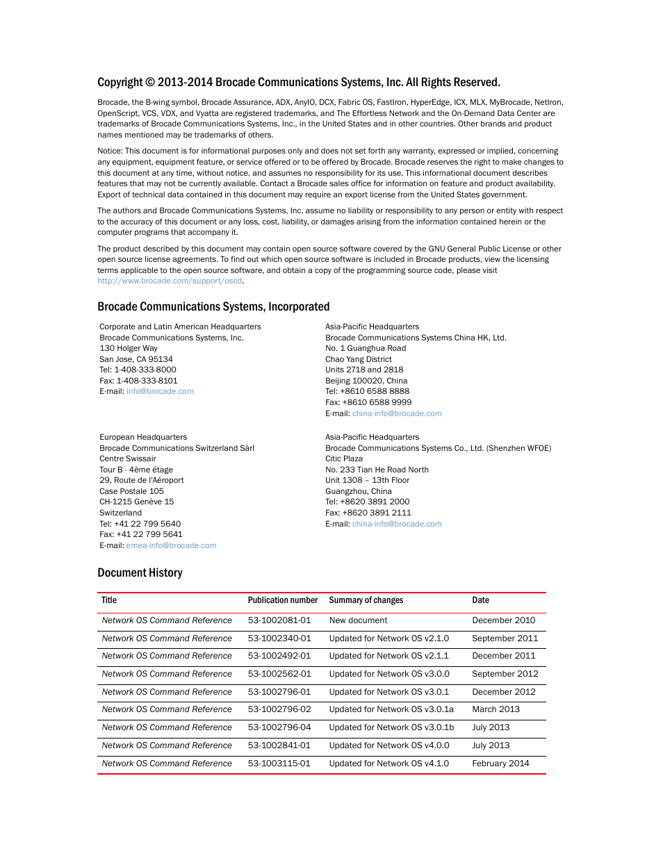 Brocade Network OS Command Reference v4.1.0 User Manual | Page 2 / 1418