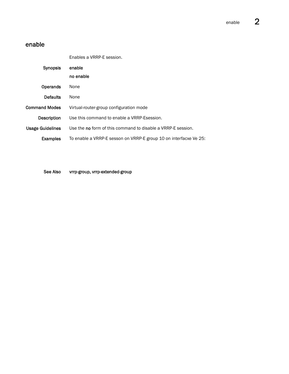 Enable | Brocade Network OS Command Reference v4.1.0 User Manual | Page 295 / 1418