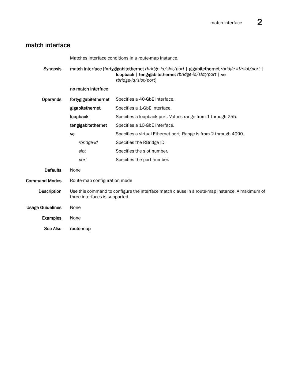 Match interface, Atch interface police-priority | Brocade Network OS Command Reference v4.1.0 User Manual | Page 497 / 1418