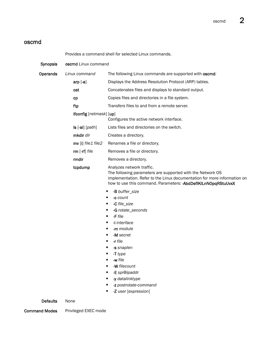 Oscmd | Brocade Network OS Command Reference v4.1.0 User Manual | Page 565 / 1418