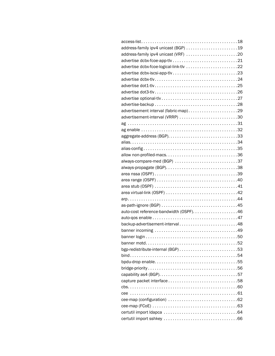 Brocade Network OS Command Reference v4.1.0 User Manual | Page 6 / 1418