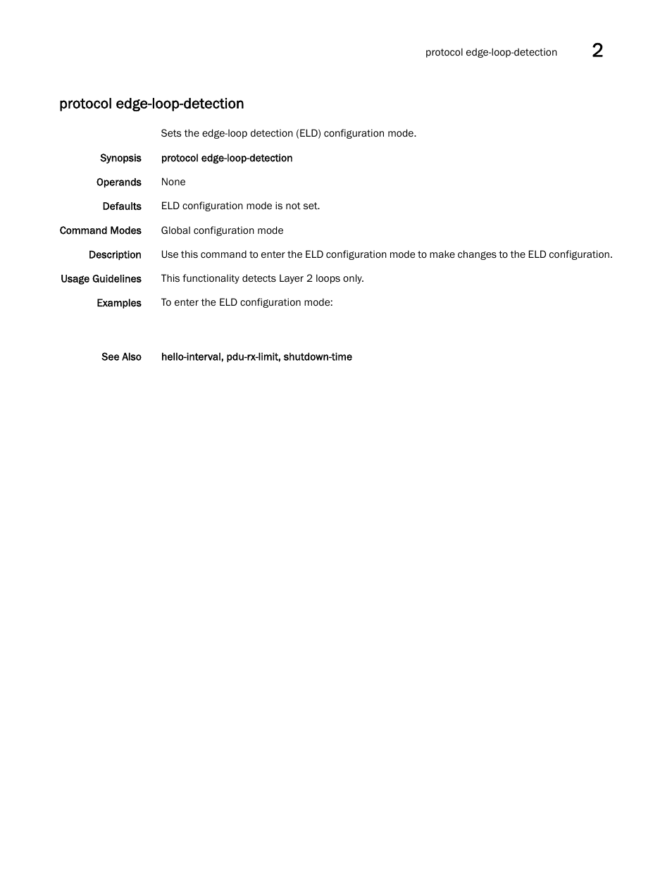 Protocol edge-loop-detection, Otocol edge-loop-detection, sho, Protocol edge-loop-detection, sho | Brocade Network OS Command Reference v4.1.0 User Manual | Page 603 / 1418