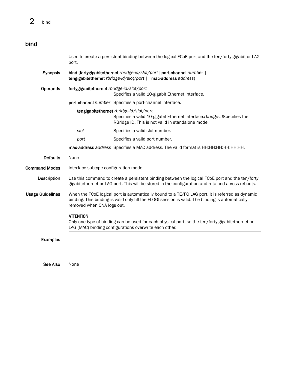 Bind | Brocade Network OS Command Reference v4.1.0 User Manual | Page 92 / 1418