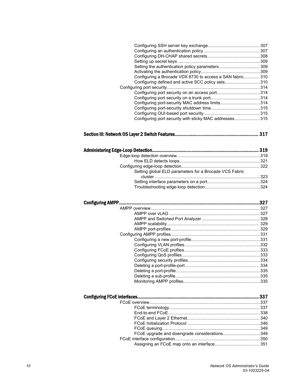 Brocade Network OS Administrator’s Guide v4.1.1 User Manual | Page 10 / 748