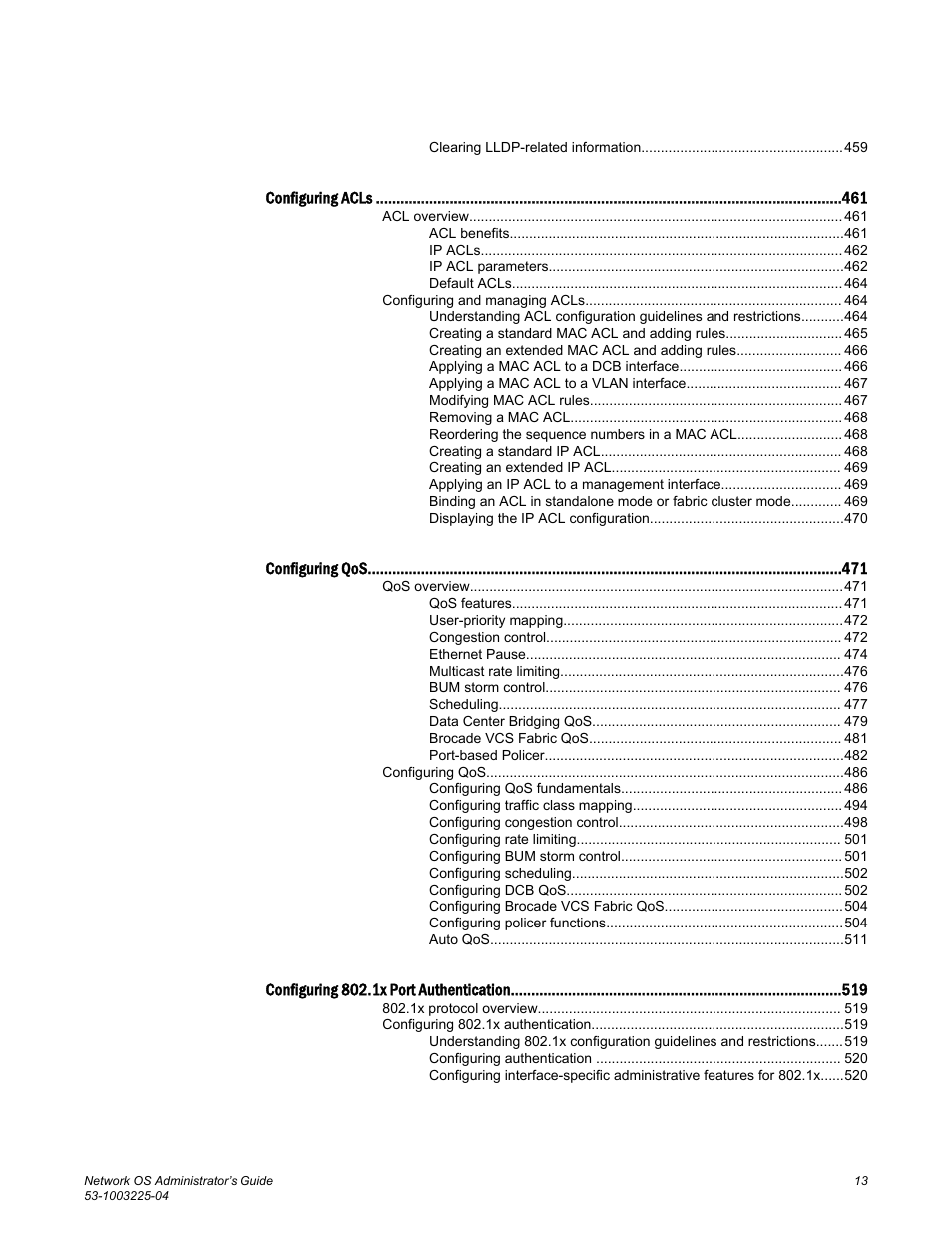 Brocade Network OS Administrator’s Guide v4.1.1 User Manual | Page 13 / 748