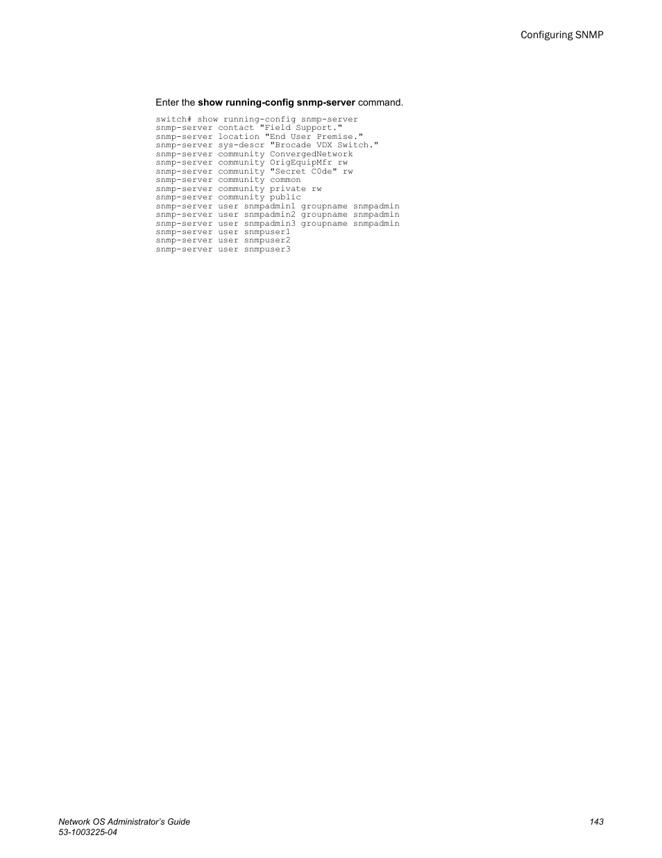 Brocade Network OS Administrator’s Guide v4.1.1 User Manual | Page 143 / 748
