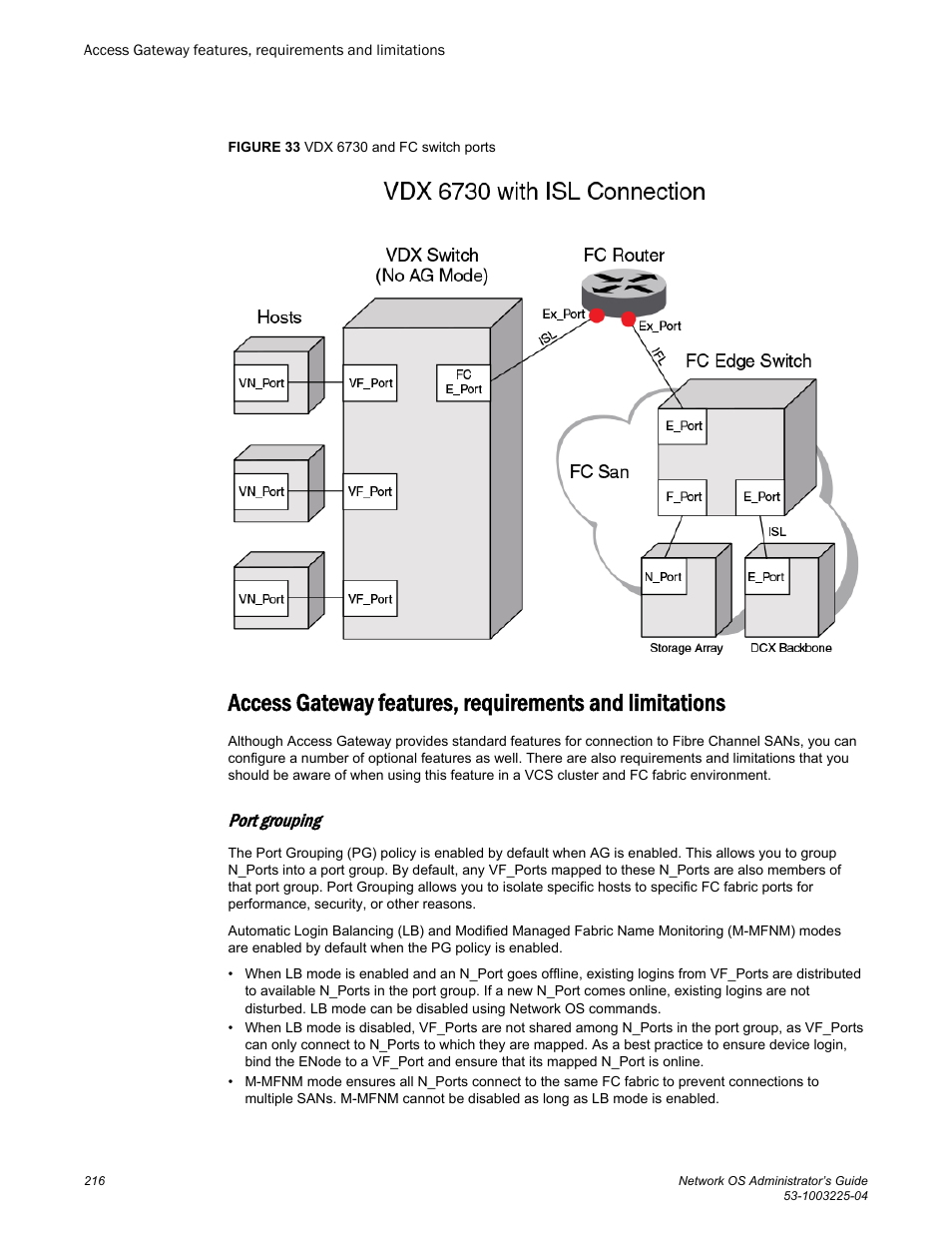 Port grouping | Brocade Network OS Administrator’s Guide v4.1.1 User Manual | Page 216 / 748