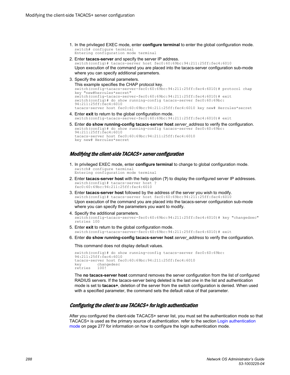 Brocade Network OS Administrator’s Guide v4.1.1 User Manual | Page 288 / 748