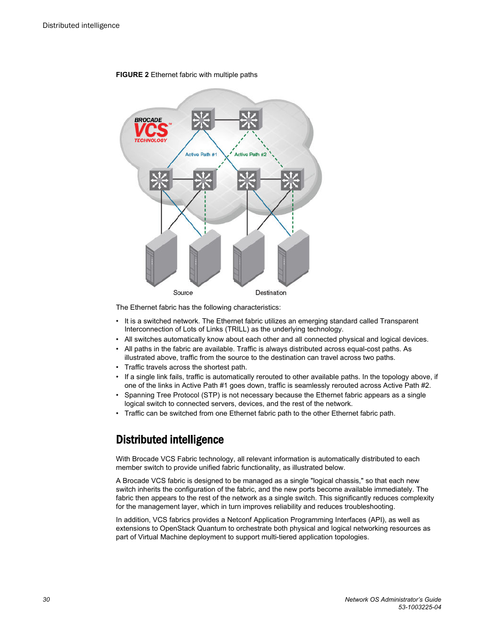 Distributed intelligence | Brocade Network OS Administrator’s Guide v4.1.1 User Manual | Page 30 / 748