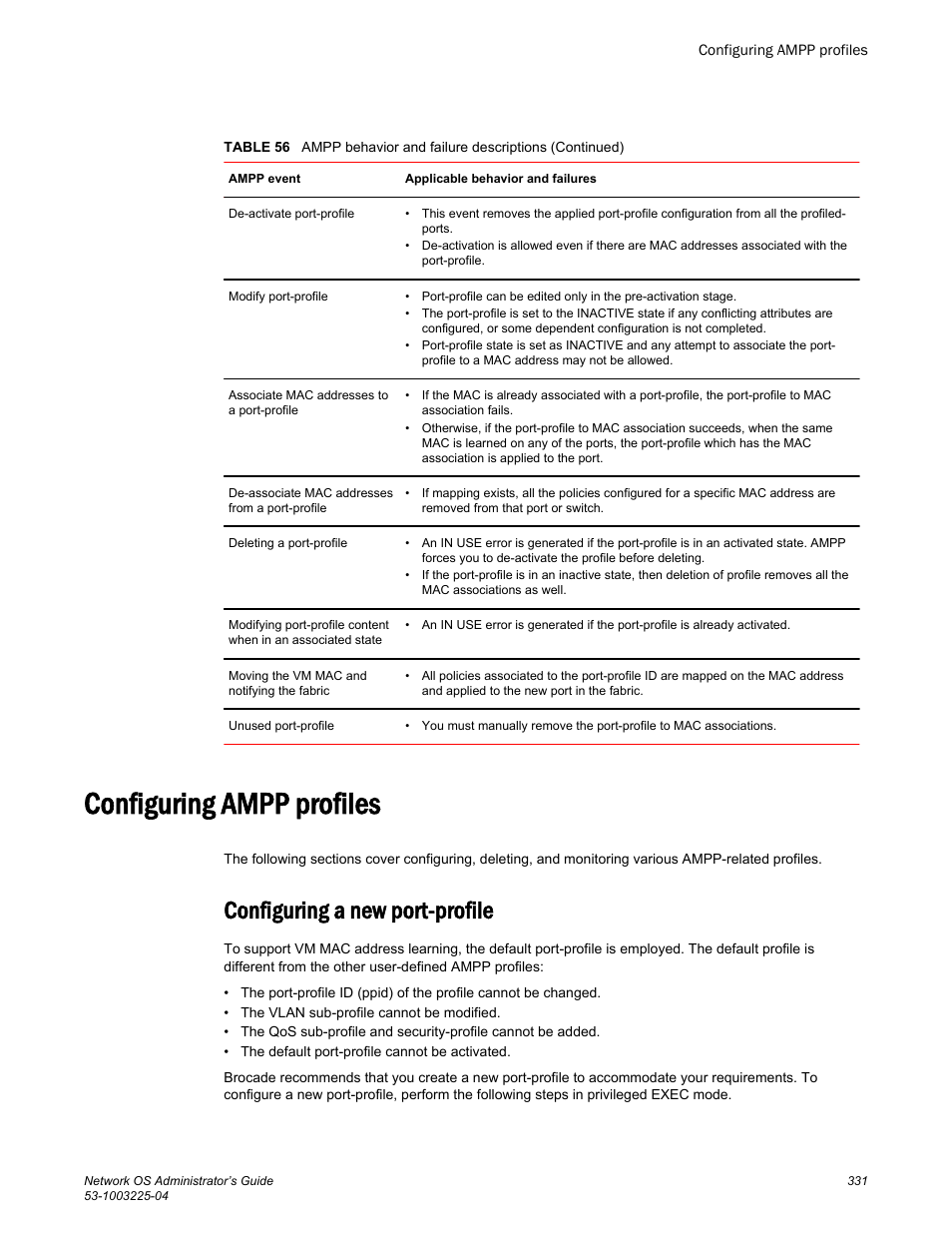 Configuring ampp profiles, Configuring a new port-profile | Brocade Network OS Administrator’s Guide v4.1.1 User Manual | Page 331 / 748