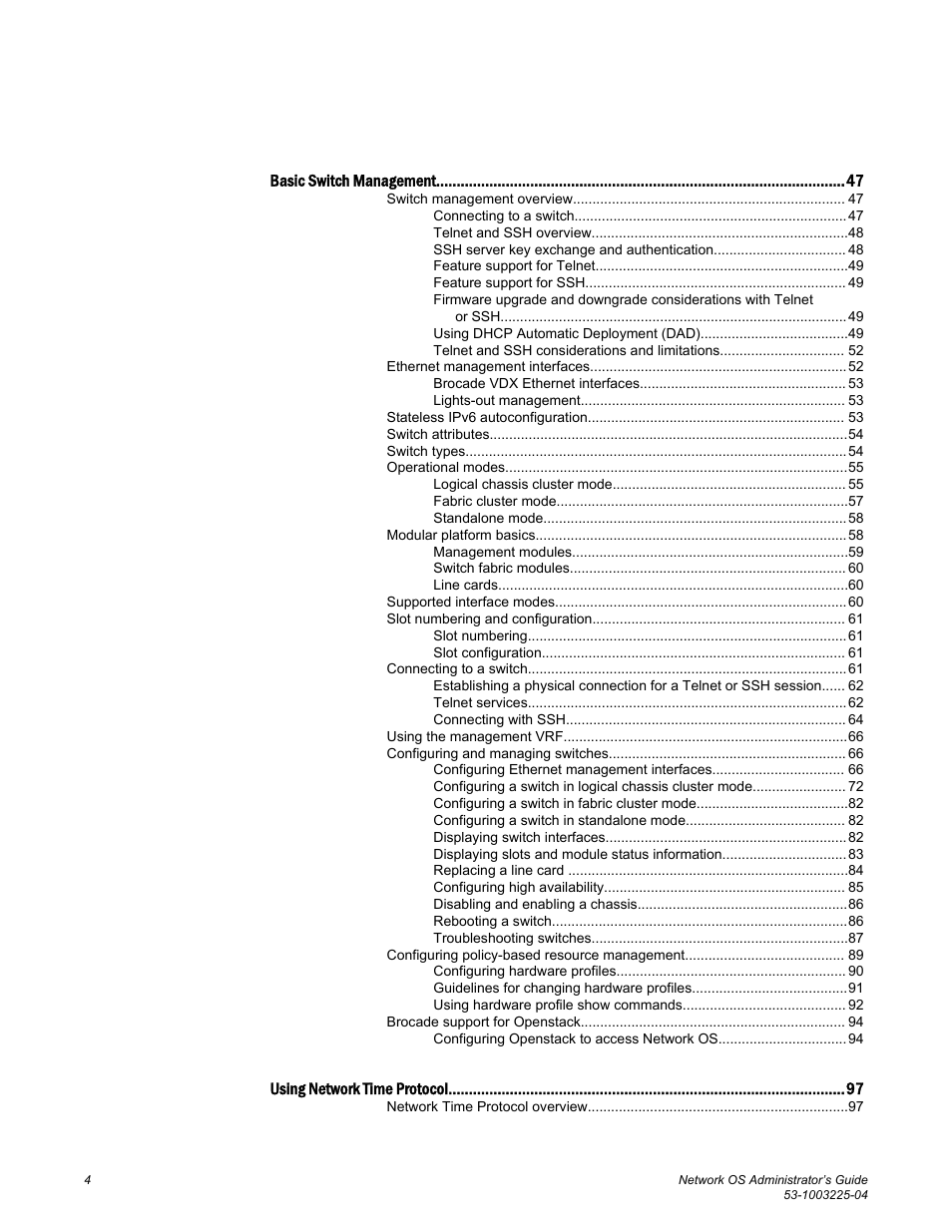 Brocade Network OS Administrator’s Guide v4.1.1 User Manual | Page 4 / 748
